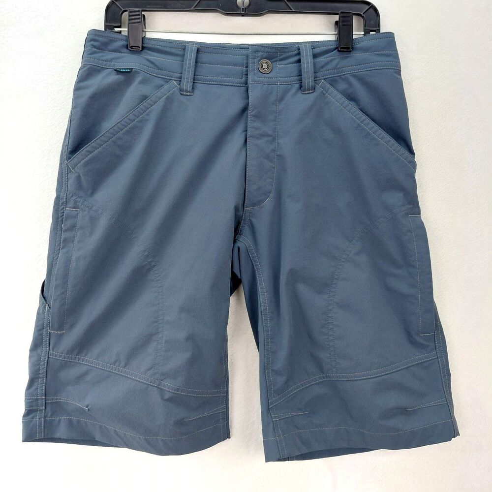 Kuhl Renegade Cargo Shorts Mens Size 30 Blue 11" Inseam Outdoor Hiking Stretch